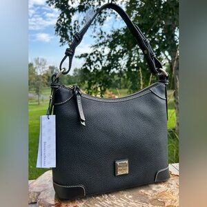 Dooney & Bourke Black Pebble Grain Hobo NWT